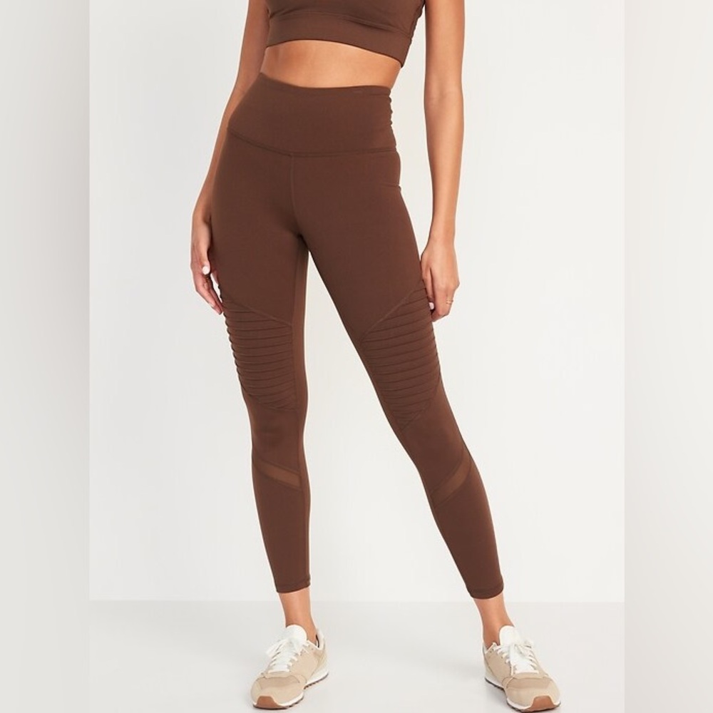 Old Navy Brown Active Power Press High-Rise Go-Dry Leggings